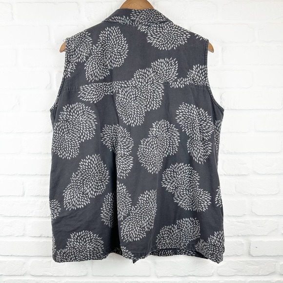 Cupcake dahlia print vest lagenlook pockets Black size Large - Picture 2 of 9